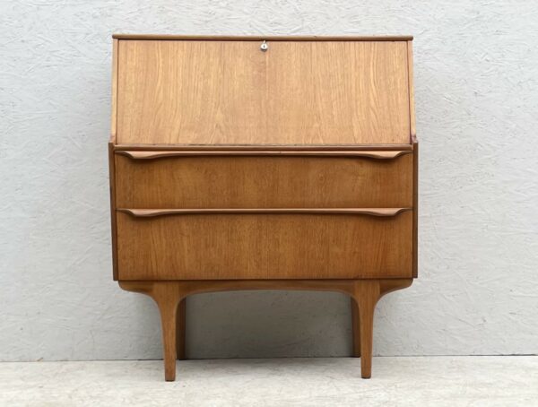 Mid Century Blonde Teak Bureau By Sutcliffe Of Todmorden