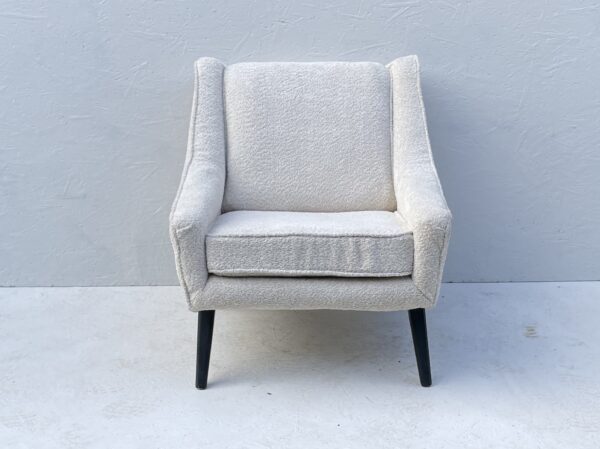 1950's G Plan, E Gomme, Easy Arm Chair, Newly Upholstered In Oyster White Boucle Fabric - Image 6