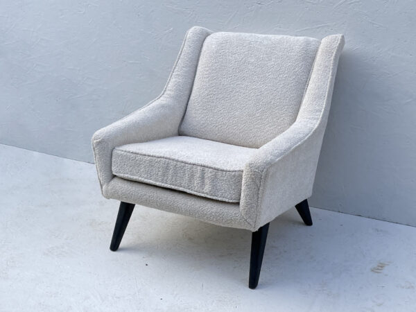 1950's G Plan, E Gomme, Easy Arm Chair, Newly Upholstered In Oyster White Boucle Fabric - Image 5