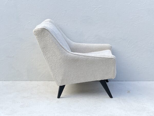 1950's G Plan, E Gomme, Easy Arm Chair, Newly Upholstered In Oyster White Boucle Fabric - Image 3