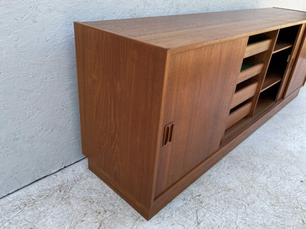 Mid Century Danish, Plinth Based Sideboard In Teak With Sliding Doors - Image 14