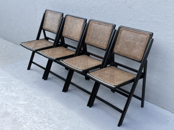 Four Vintage 1960's/70's Rattan Folding Chairs - Image 3