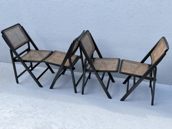 Four Vintage 1960's/70's Rattan Folding Chairs - Image 7