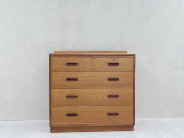 Vintage Mid Century Teak Chest Of Drawers With Removable Mirror