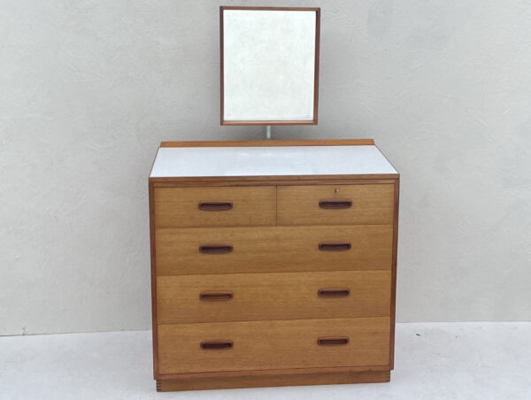 Vintage Mid Century Teak Chest Of Drawers With Removable Mirror - Image 2