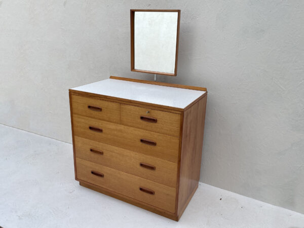 Vintage Mid Century Teak Chest Of Drawers With Removable Mirror - Image 5