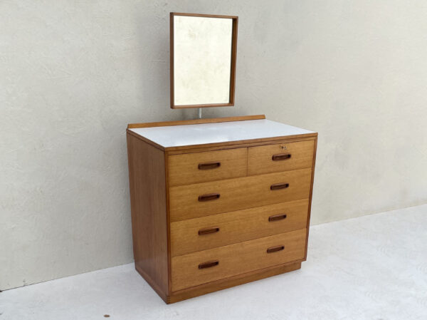 Vintage Mid Century Teak Chest Of Drawers With Removable Mirror - Image 4