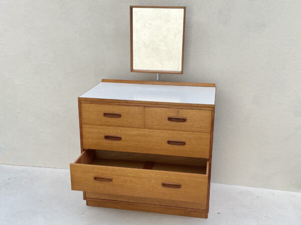 Vintage Mid Century Teak Chest Of Drawers With Removable Mirror - Image 7