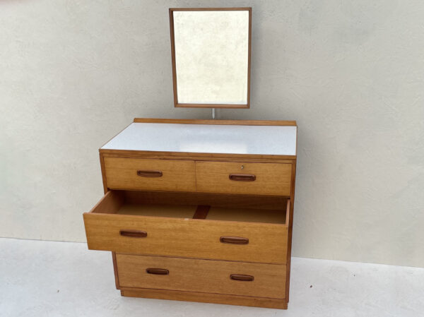 Vintage Mid Century Teak Chest Of Drawers With Removable Mirror - Image 8