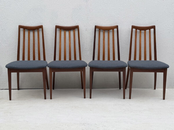 Mid Century Teak And Fabric Dining Chairs By Leslie Dandy For G Plan, 1960s, Set Of 4