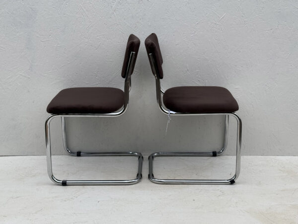 Pair Of Newly Upholstered, Mid Century, Cesca Style, Cantilever Dining Chairs - Image 3